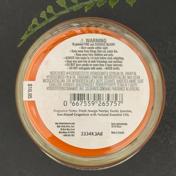 BBW Mango Mai Tai Bath & Body Works Single Wick Candle - Picture 10 of 10